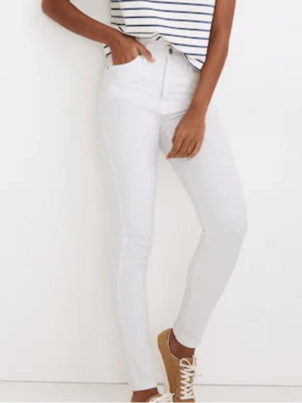 Madewell White High-Rise Skinny Jeans